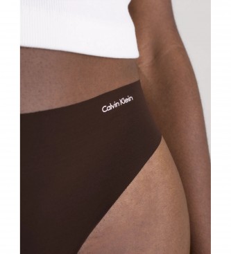 Calvin Klein Pack 5 Tanga invisível castanha, bege, nude