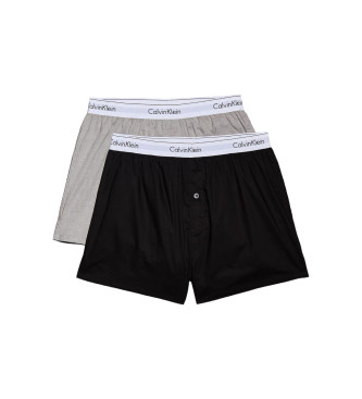 Calvin Klein Confezione da 2 boxer slim fit grigi, neri