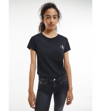 Calvin Klein Pacote de T-shirt R 2 Monograma Slim Slim Slim Preto