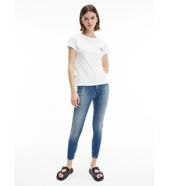 Calvin Klein Jeans Pacote de 2 T-shirts Monograma Slim branco, preto
