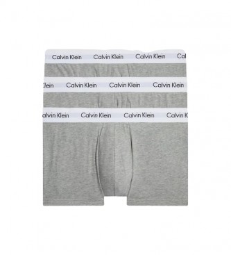 Calvin Klein Confezione da 3 boxer a vita bassa in cotone elasticizzato grigio