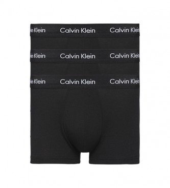Calvin Klein Pakke med 3 boksershorts i bomuldsstretch med lav talje, sort