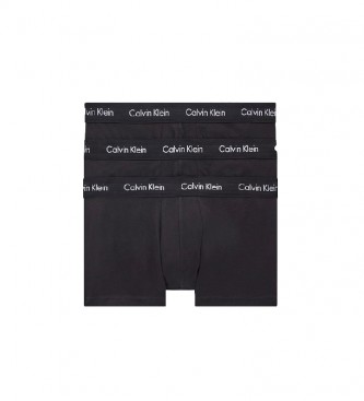 Calvin Klein Confezione da 3 boxer a vita bassa in cotone elasticizzato nero