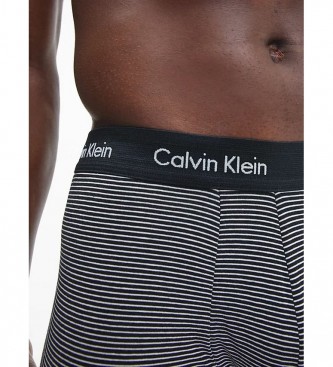 Calvin Klein Pacote de 3 Boxers de Algodão Esticado Preto, Branco, Cinza
