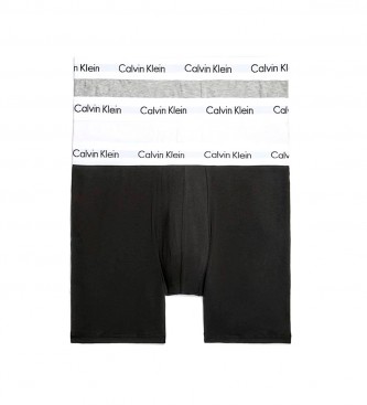 Calvin Klein Embalagem de 3 boxers longos cinzentos, brancos, pretos 