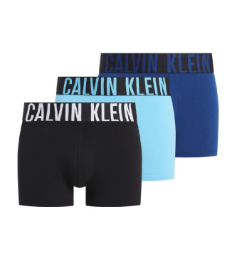 Calvin Klein Set di 3 boxer neri e blu