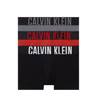 Calvin Klein Lot de 3 boxers noir, gris, rouge
