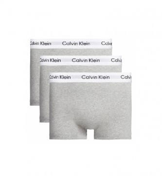 Calvin Klein Pack de 3 Boxers Tiro Bajo 0000U2664G gris