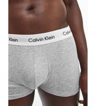 Calvin Klein Pack 3 Bóxers Tiro Bajo Cotton Stretch gris