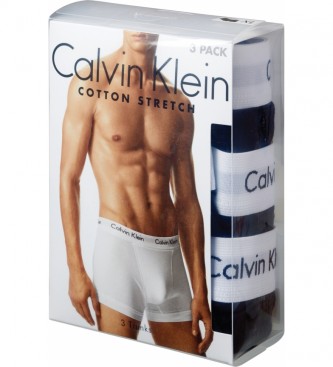 Calvin Klein Pacote de 3 Troncos Boxers preto