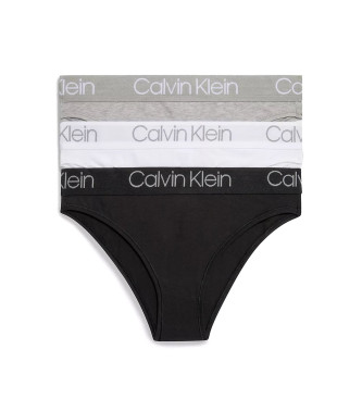 Calvin Klein Confezione da 3 mutandine nere, bianche e grigie