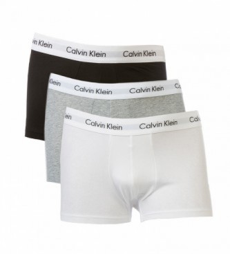 Calvin Klein 3 Pack Tronco Boxer, cinza, preto branco