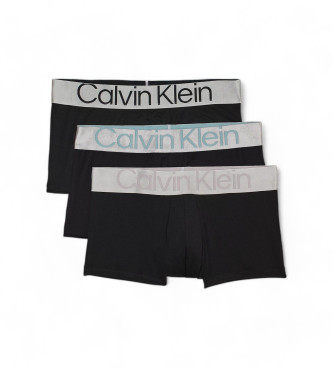 Calvin Klein Pack de 3 bxers ajustados de tiro bajo Steel Micro negro