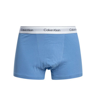 Calvin Klein 3 paketi boksarskih hlač Icon Cotton Stretch črne, modre