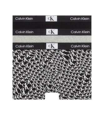 Calvin Klein Pack de 3 cales boxer CK96 preto, cinzento