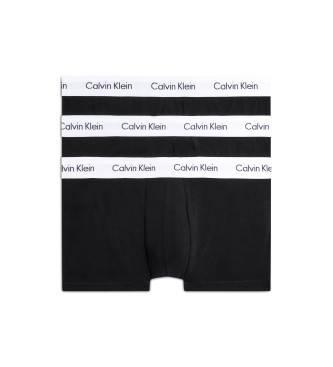 Calvin Klein Pack 3 Calas de cintura baixa em algodo elstico preto