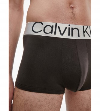 Calvin Klein Zestaw 3 spodni z niskim stanem - Steel Micro niebieski, czarny, szary