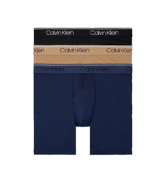 Calvin Klein Lot de 3 caleçons longs bleu, marron, noir