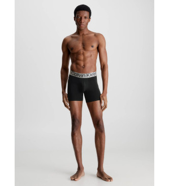 Calvin Klein Pack Of 3 Boxer Shorts - Steel Cotton black