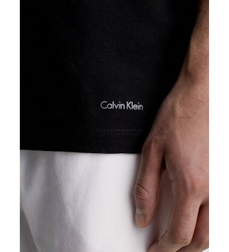 Calvin Klein Pacote de 3 T-shirts clássicas de algodão branco, preto, cinzento