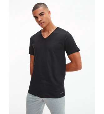 Calvin Klein Lot de 3 T-shirts noirs à col en V