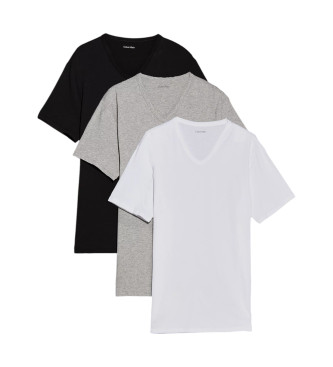 Calvin Klein Set van 3 V-hals T-shirts wit, grijs, zwart