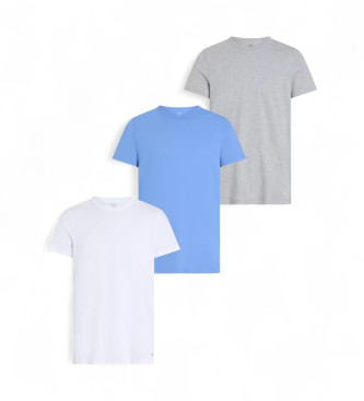 Calvin Klein Confezione da 3 magliette a scollo rotondo nei colori bianco, grigio e blu