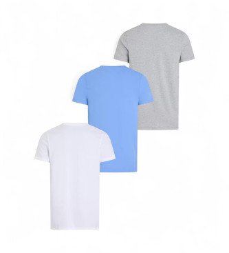 Calvin Klein Confezione da 3 magliette a scollo rotondo nei colori bianco, grigio e blu