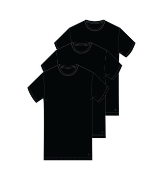 Calvin Klein Pack de 3 camisetas de cuello redondo negro