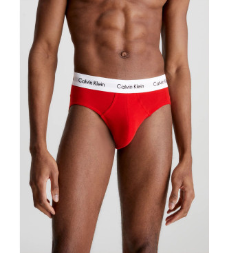 Calvin Klein 3-pack katoenen stretch onderbroek rood, wit, marineblauw