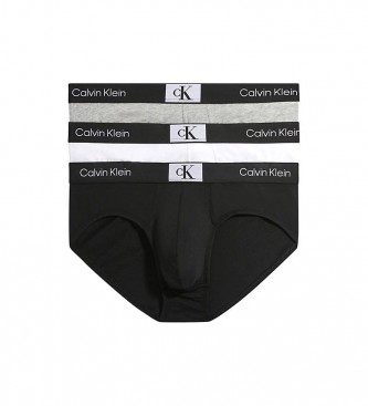 Calvin Klein Confezione da 3 slip grigio, nero, bianco