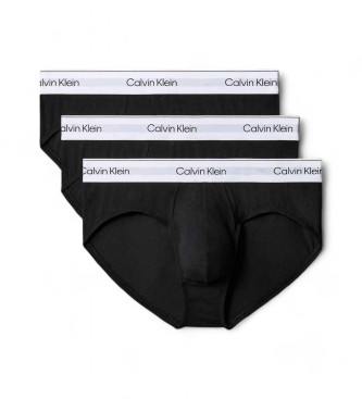 Calvin Klein Frpackning med 3 svarta Hip Brief-kalsonger