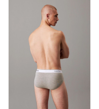 Calvin Klein Pack of 3 Icon Cotton Stretch briefs navy, green, grey