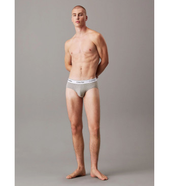 Calvin Klein Pack of 3 Icon Cotton Stretch briefs navy, green, grey