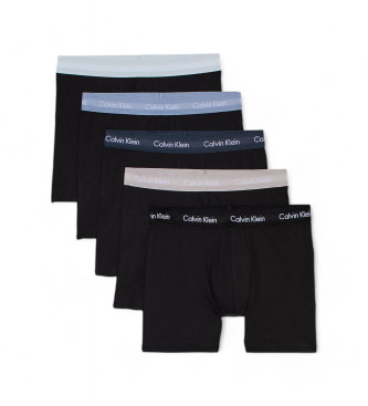 Calvin Klein Pakke med 5 lange, lse boxershorts i bomuldsstretch, sort