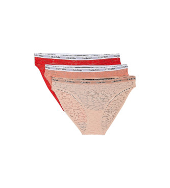 Calvin Klein Pack of 3 classic multicoloured lace panties