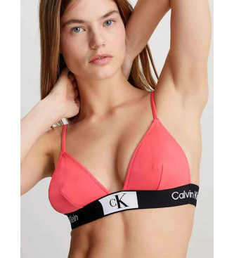 Calvin Klein Trikotni zgornji del bikinija - koralna barva CK96