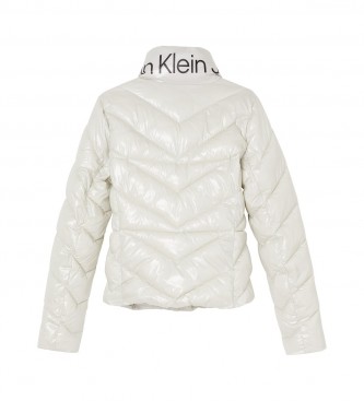 Calvin Klein Plum n Chevron Quilt Fitted Lw bianco