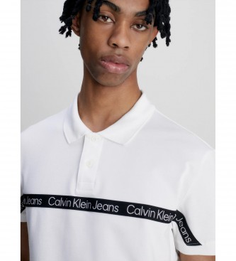 Calvin Klein Polo bianca con nastro e logo