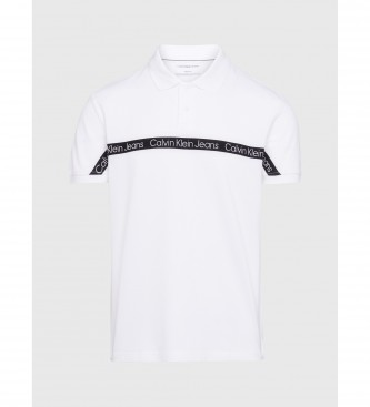 Calvin Klein Polo bianca con nastro e logo