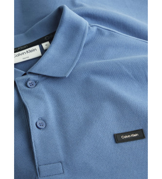 Calvin Klein Camisa plo com pique esticado azul