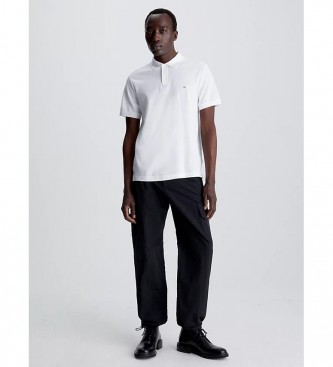 Calvin Klein Slim white cotton pique polo shirt