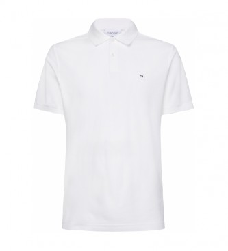 Calvin Klein Slim fit hvid bomuldspiqu polo shirt i hvid bomuld