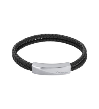 Calvin Klein Braided leather bracelet Wrapped & Braided black