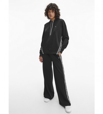 Calvin Klein Oversized Logo Tape sweatshirt zwart 