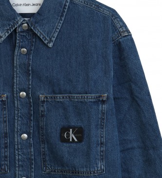 Calvin Klein Jeans Entspanntes lineares Denim-Hemd blau