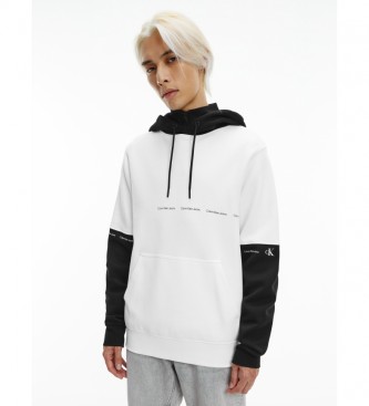 Calvin Klein Sweatshirt Repetir Logo Colorblock branco 