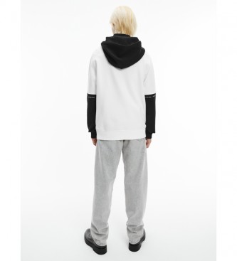 Calvin Klein Sweatshirt Repetir Logo Colorblock branco 