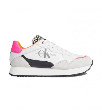 Calvin Klein Zapatillas de piel Retro Runner 3 blanco, multicolor