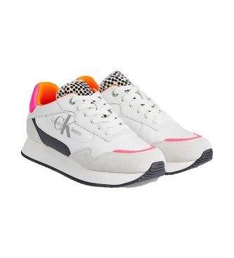 Calvin Klein Zapatillas de piel Retro Runner 3 blanco, multicolor